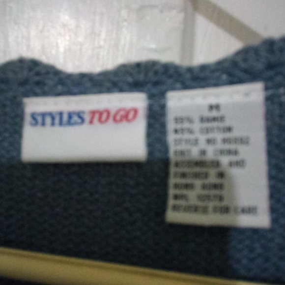 Vintage Styles to Go Ramie Blend Knit Vest Gray Size Medium - Picture 3 of 3